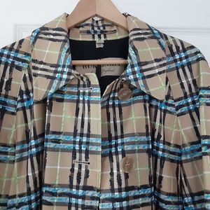 Burberry Scribble Check Trench Coat NWT